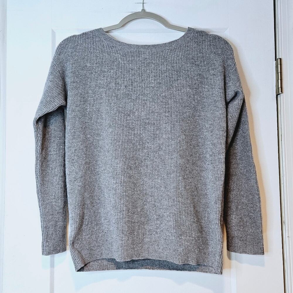 Club Monaco 100% Cashmere Gray Open Back Wrap Sweater XS